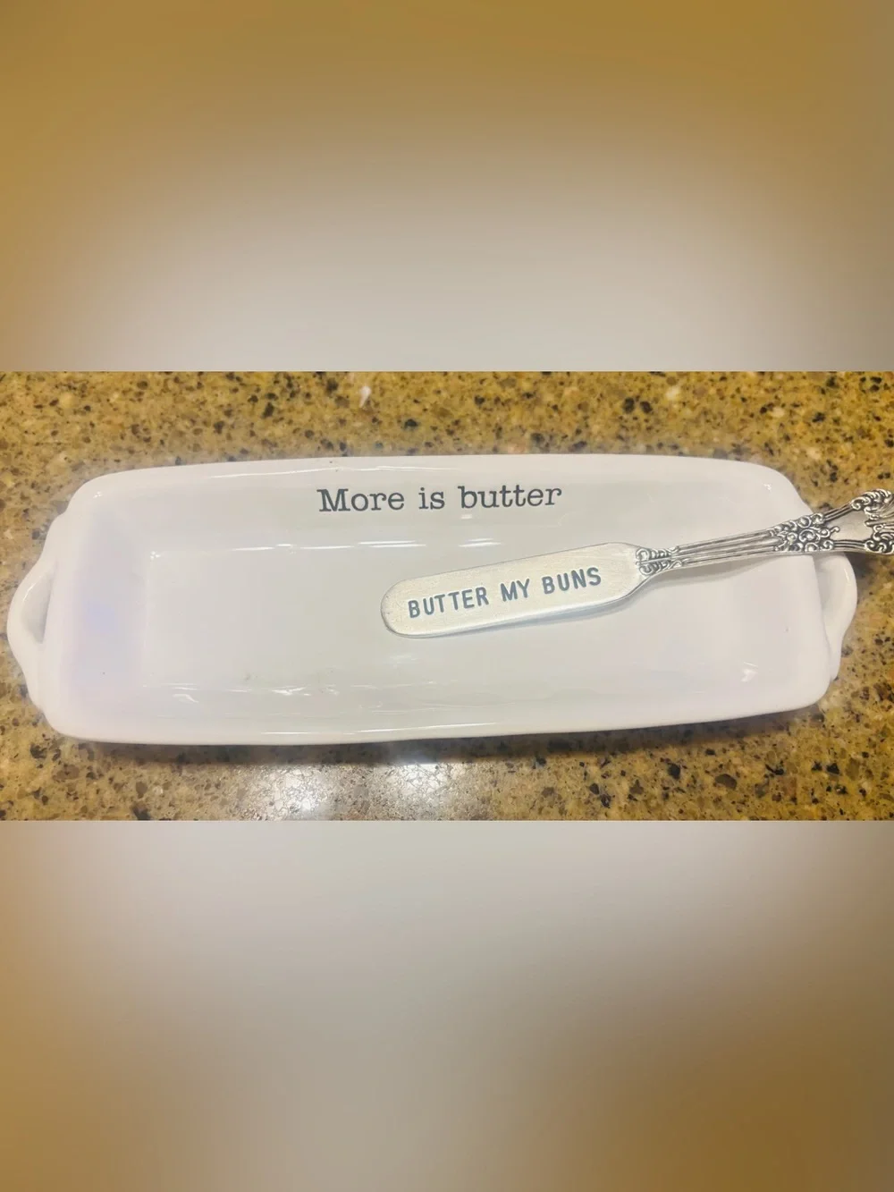 Butter dish with knife